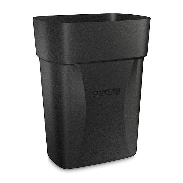 3-1/2 gal Rectangular Trash Can, Black, 8 1/4 in Dia, None, Polyethylene