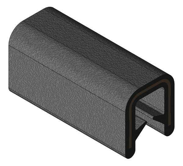 Edge Trim, Alum Clip, 0.26 In W, 250 Ft