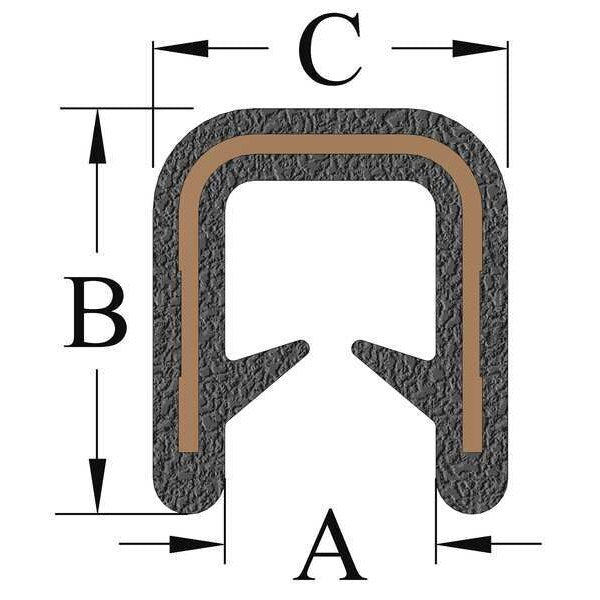 Edge Trim, Alum Clip, 0.33 In W, 100 Ft