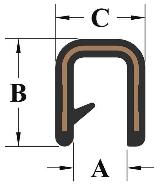 Edge Trim, Alum Clip, 0.23 In W, 250 Ft