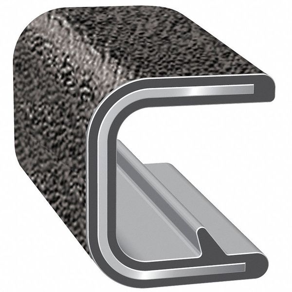 Edge Trim, Alum Clip, 0.23 In W, 250 Ft