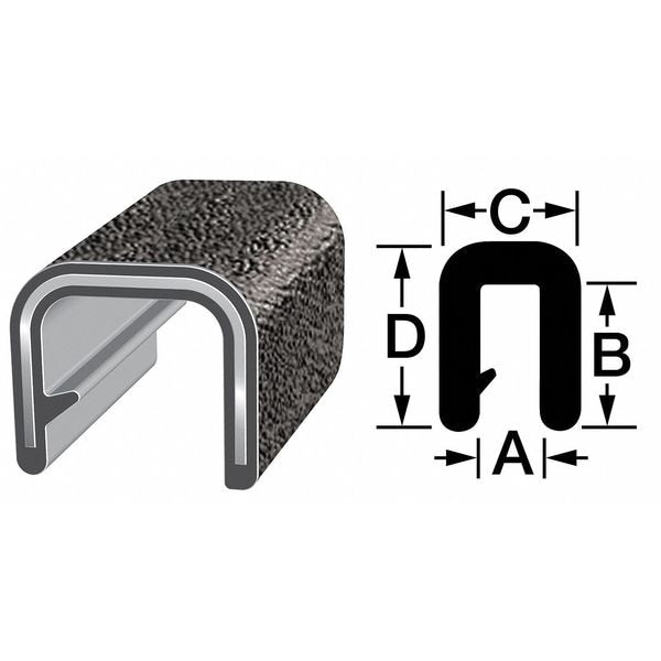 Edge Trim Jumbo, Clip, 0.8 In W, 100 Ft