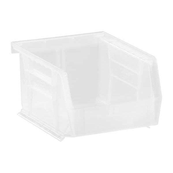 Hang & Stack Storage Bin, Clear, Polypropylene, 5 3/8 in L x 4 1/8 in W x 3 in H