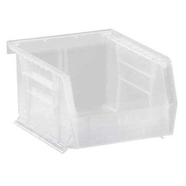 Hang & Stack Storage Bin, Clear, Polypropylene, 5 3/8 in L x 4 1/8 in W x 3 in H