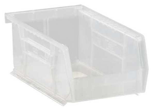 Hang & Stack Storage Bin, Clear, Polypropylene, 7 3/8 in L x 4 1/8 in W x 3 in H