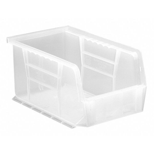 Hang & Stack Storage Bin, Clear, Polypropylene, 9 1/4 in L x 6 in W x 5 in H, 20 lb Load Capacity