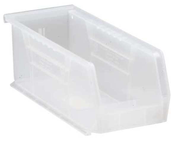 Hang & Stack Storage Bin, Clear, Polypropylene, 10 7/8 in L x 4 1/8 in W x 4 in H