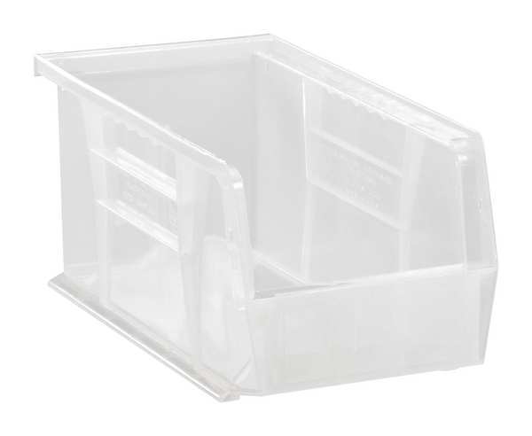 Hang & Stack Storage Bin, Clear, Polypropylene, 10 7/8 in L x 5 1/2 in W x 5 in H
