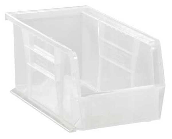 Hang & Stack Storage Bin, Clear, Polypropylene, 10 7/8 in L x 5 1/2 in W x 5 in H