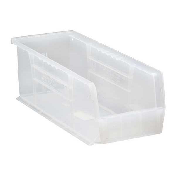 Hang & Stack Storage Bin, Clear, Polypropylene, 14 3/4 in L x 5 1/2 in W x 5 in H