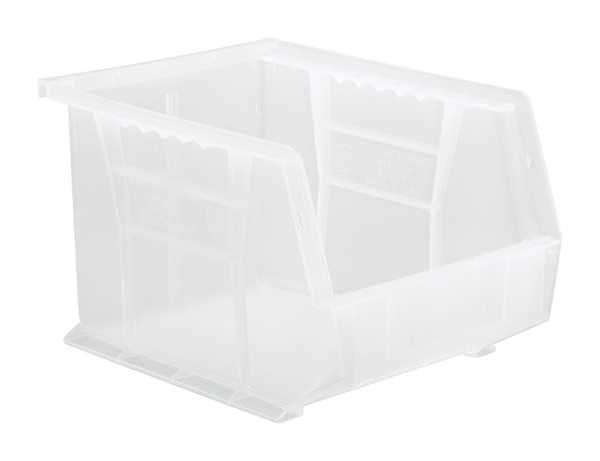 Hang & Stack Storage Bin, Clear, Polypropylene, 10 3/4 in L x 8 1/4 in W x 7 in H