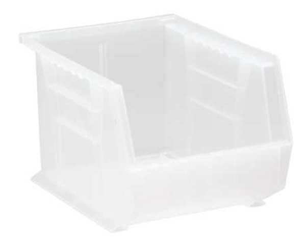 Hang & Stack Storage Bin, Clear, Polypropylene, 10 3/4 in L x 8 1/4 in W x 7 in H