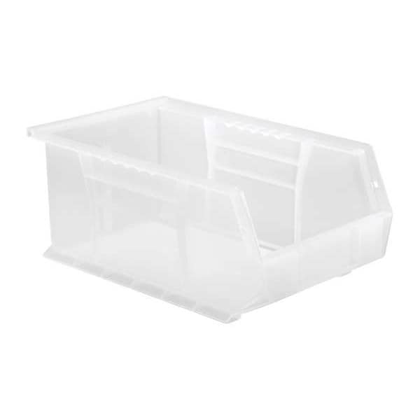 Hang & Stack Storage Bin, Clear, Polypropylene, 13 5/8 in L x 8 1/4 in W x 6 in H