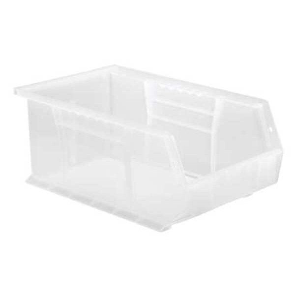 Hang & Stack Storage Bin, Clear, Polypropylene, 13 5/8 in L x 8 1/4 in W x 6 in H