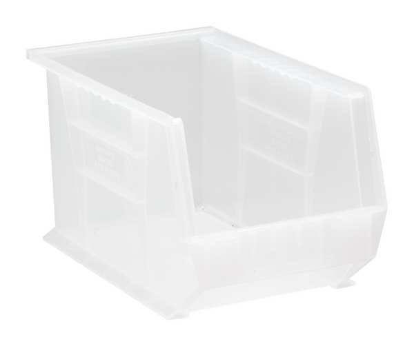 Hang & Stack Storage Bin, Clear, Polypropylene, 13 5/8 in L x 8 1/4 in W x 8 in H