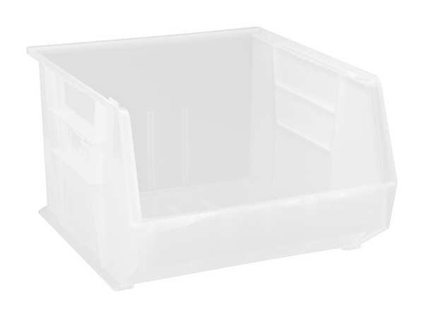 Hang & Stack Storage Bin, Clear, Polypropylene, 18 in L x 16 1/2 in W x 11 in H