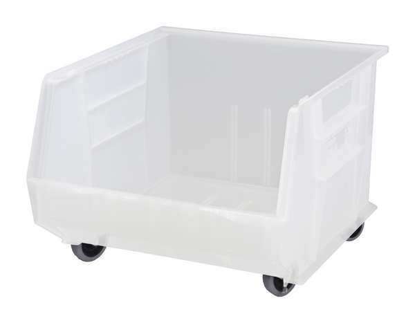 Hang & Stack Storage Bin, Clear, Polypropylene, 18 in L x 16 1/2 in W x 11 in H