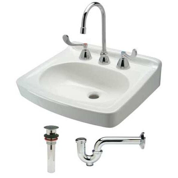 Bathroom Sink Kit, Wal, White, 19-1/2 In. L