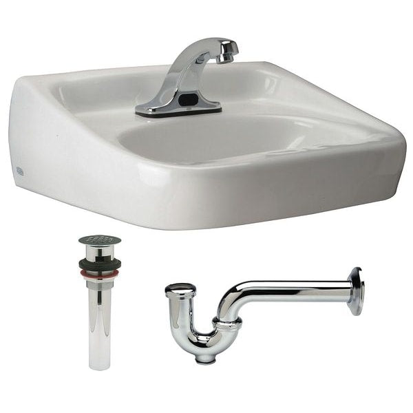 Bathroom Sink Kit, Wal, White, 19-1/2 In. L