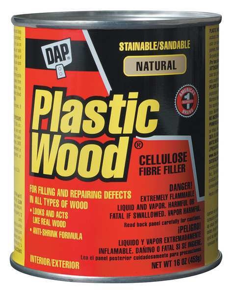 Solvent Wood Filler 16 oz Size, Can natural Plastic Wood