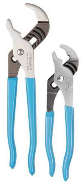 2 Piece Plastic Grip Tongue and Groove Plier Set Dipped Handle