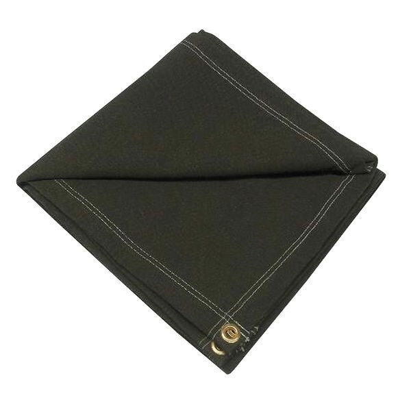 Tarp, 4 x 8 ft, 20 Mil, Cotton Canvas, Standard Duty, Green, Flame Resistant, Mildew Resistant