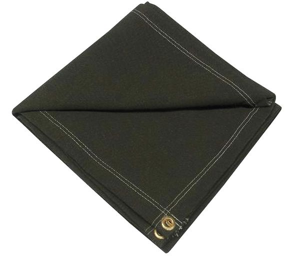 Tarp, 2 ft x 20 ft, 20 mil, Canvas, Heavy Duty, Olive Green