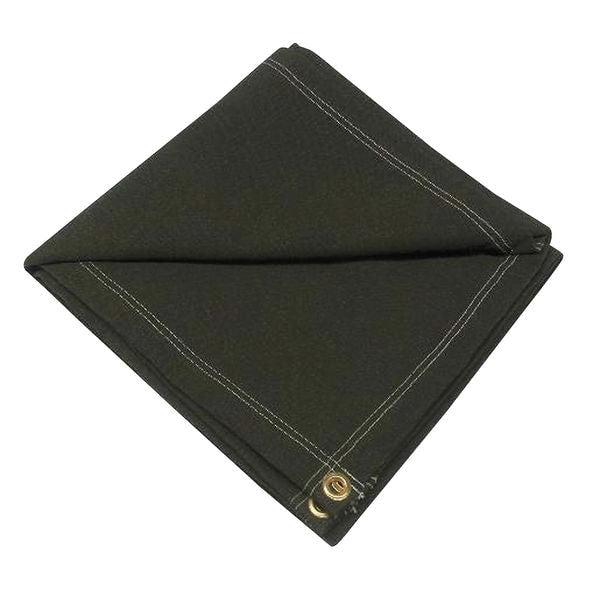 Tarp, 4 x 12 ft, 20 Mil, Cotton Canvas, Standard Duty, Green, Flame Resistant, Mildew Resistant