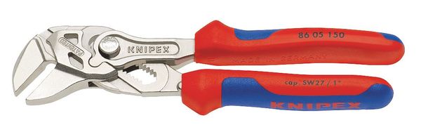 6 in Straight Jaw Plier Wrench Smooth, Bi-Material Grip