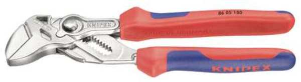 7 1/4 in Straight Jaw Plier Wrench Smooth, Bi-Material Grip