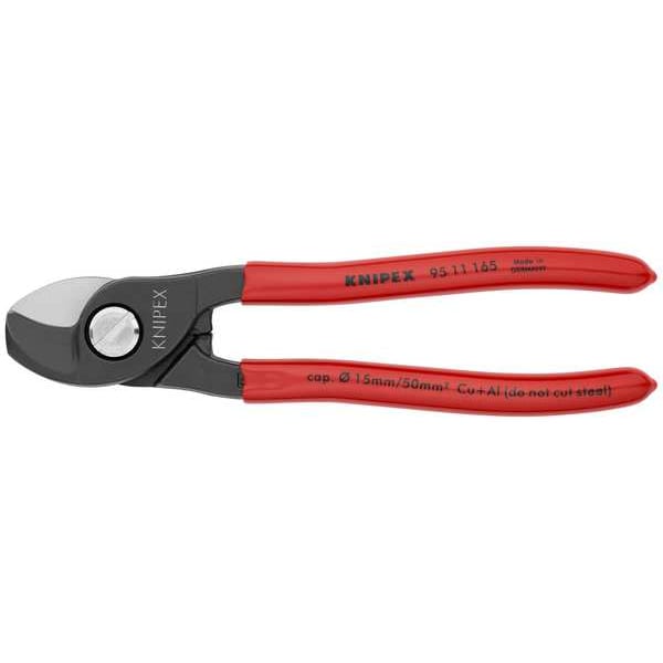 Cable Shears, 6-1/2 In L, 1/0 AWG, Red