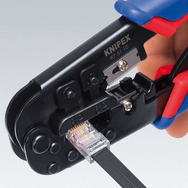 7 1/2 in Crimper RJ-11/12 (6-Poles) 9.65mm, RJ-45 (8-Poles) 11.68mm