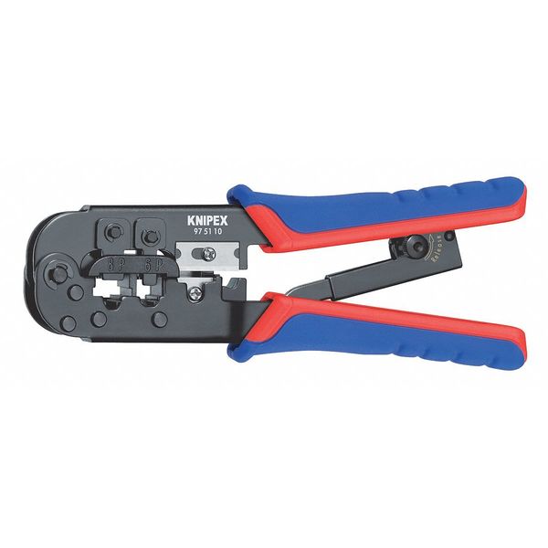 7 1/2 in Crimper RJ-11/12 (6-Poles) 9.65mm, RJ-45 (8-Poles) 11.68mm
