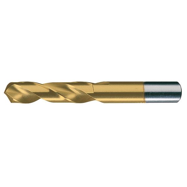 Screw Machine Drill Bit, 5/64 in Size, 118  Degrees Point Angle, High Speed Steel, TiN Finish