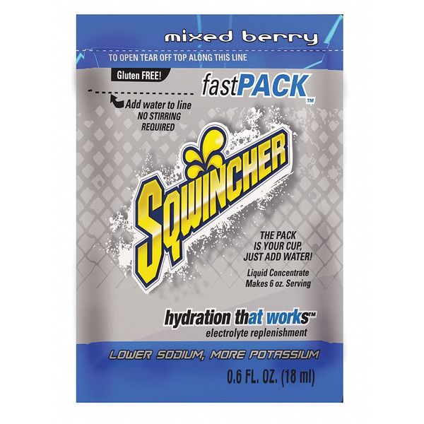 Sports Drink Liquid Concentrate 0.6 oz., Mixed Berry, Pk50