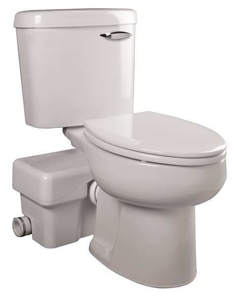 Macerating Toilet, Elongated, 1/2 HP, 115V