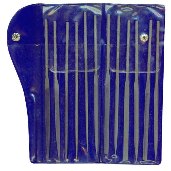 Needle File Set, 1 Cut, 7.2 In, 12 Pc