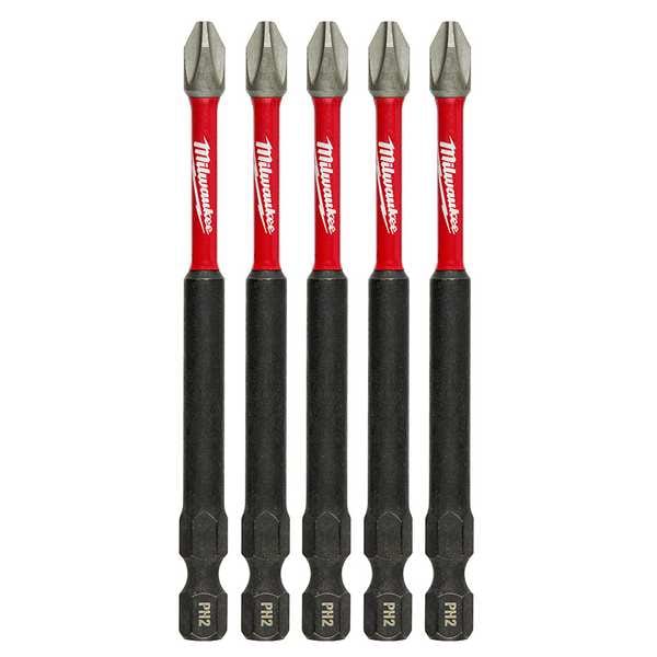 SHOCKWAVE 3-1/2 in Phillips #2 Impact Duty Power Bit, 5-Piece Pack