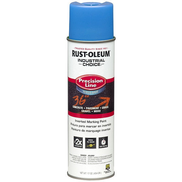 Inverted Marking Paint, 17 oz., Fluorescent Blue, Water -Based