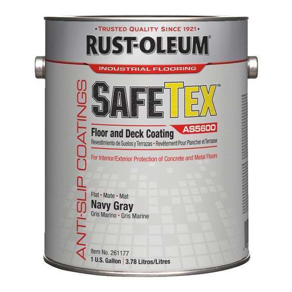 1 gal Anti-Slip Floor and Deck Coating, Gloss Finish, Gray, Water Base
