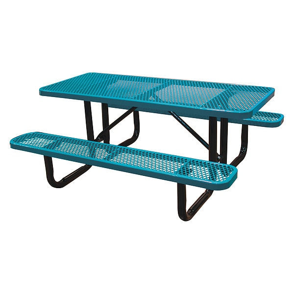 Portable, Stnd, Picnic Table, 6ft., Teal