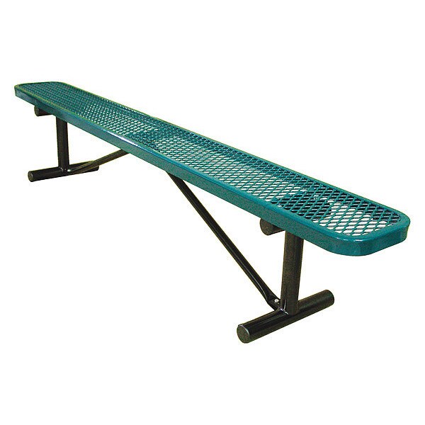 Portable, Bench w/o Back, 8ft., Green