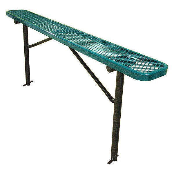 Bench w/o Back, Ingroud Mount, 8ft., Green
