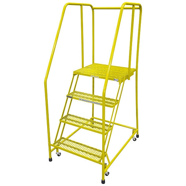 70 in H Steel Rolling Ladder, 4 Steps
