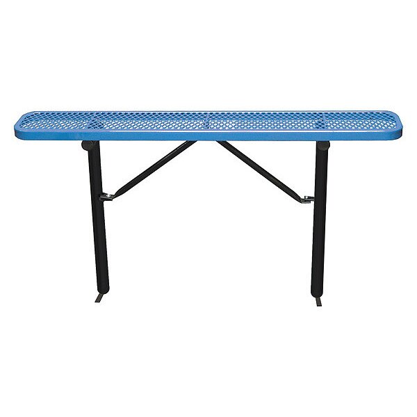 Bench w/o Back, Ingroud Mount, 6ft., Blue