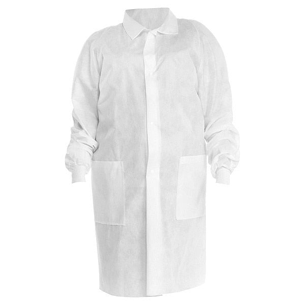 Lab Coat, Knit Cuff, Mid-Calf, 2XL, PK25