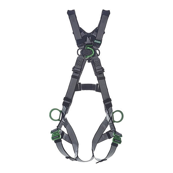 Full Body Harness, Vest Style, XL, Nylon, Gray