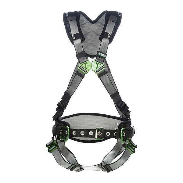 Full Body Harness, Vest Style, XL, Nylon, Gray