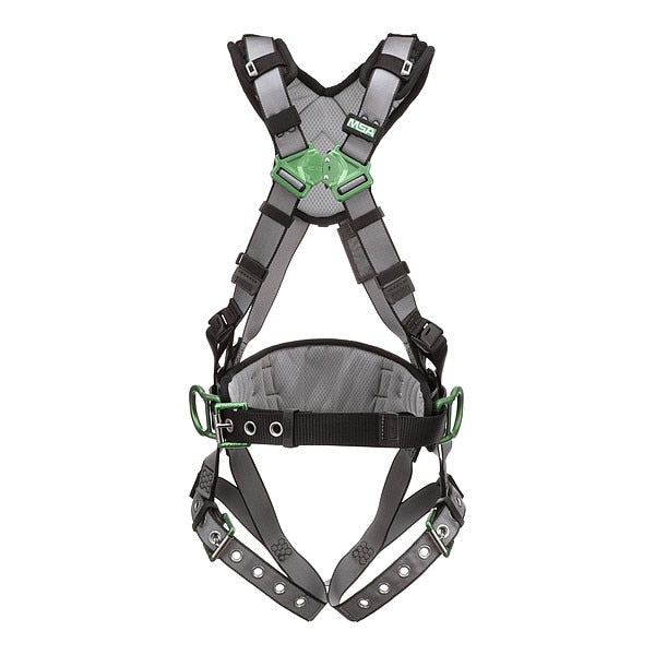 Full Body Harness, Vest Style, 2XL, Nylon, Gray
