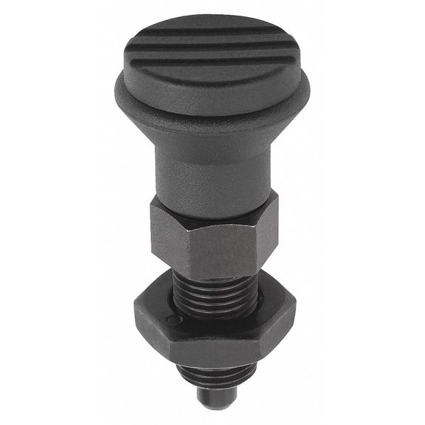 Indexing Plunger D1= 1/2-13, D=6, Style B, Non-Lockout w Locknut, Stainless Steel Hardened